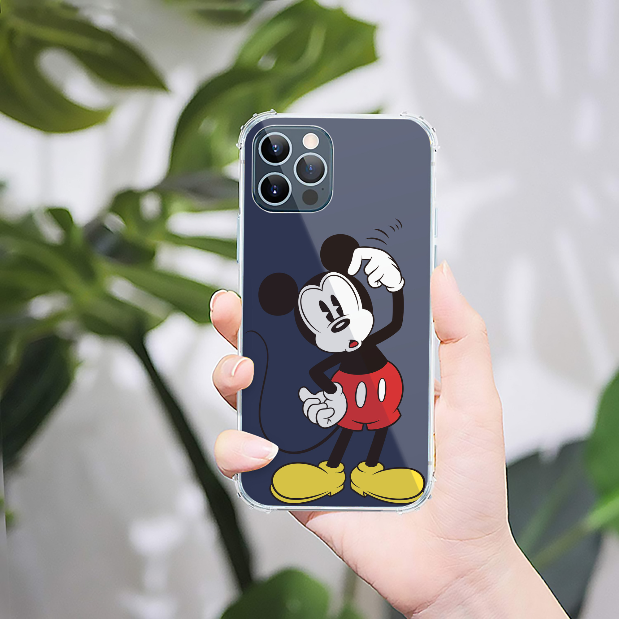 （画像用） ミッキーマウス Mickey Mouse 【iPhone 12シリーズ対応】透明スマホケース（クリアソフトケース）